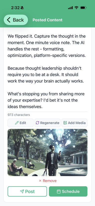 Post with media attached